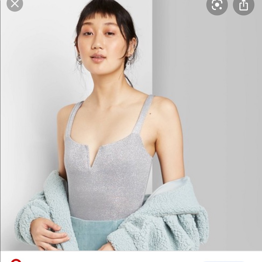 WILD FABLE silver bodysuit
